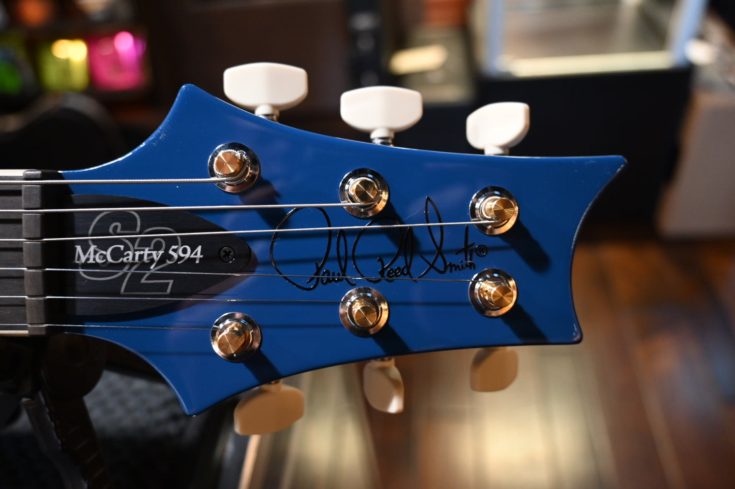 PRS Wood Library S2 McCarty 594 Thinline 85/15s and Ebony Board - Space Blue Guitar #5487 - Danville Music