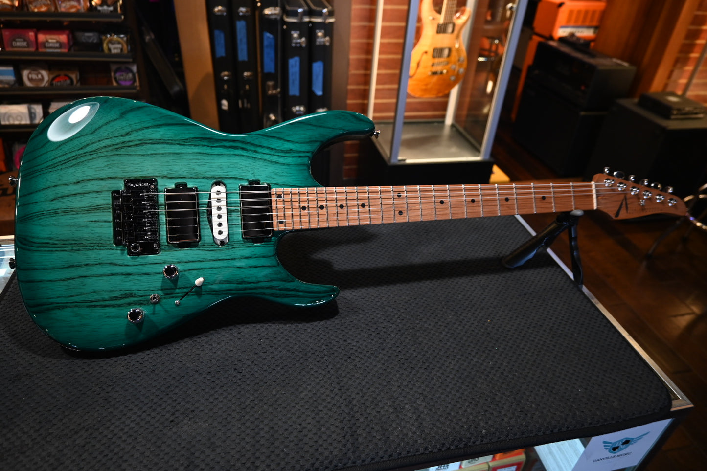 Tom Anderson Angel Player - Natural Teal Burst Dark Grain Guitar #324N