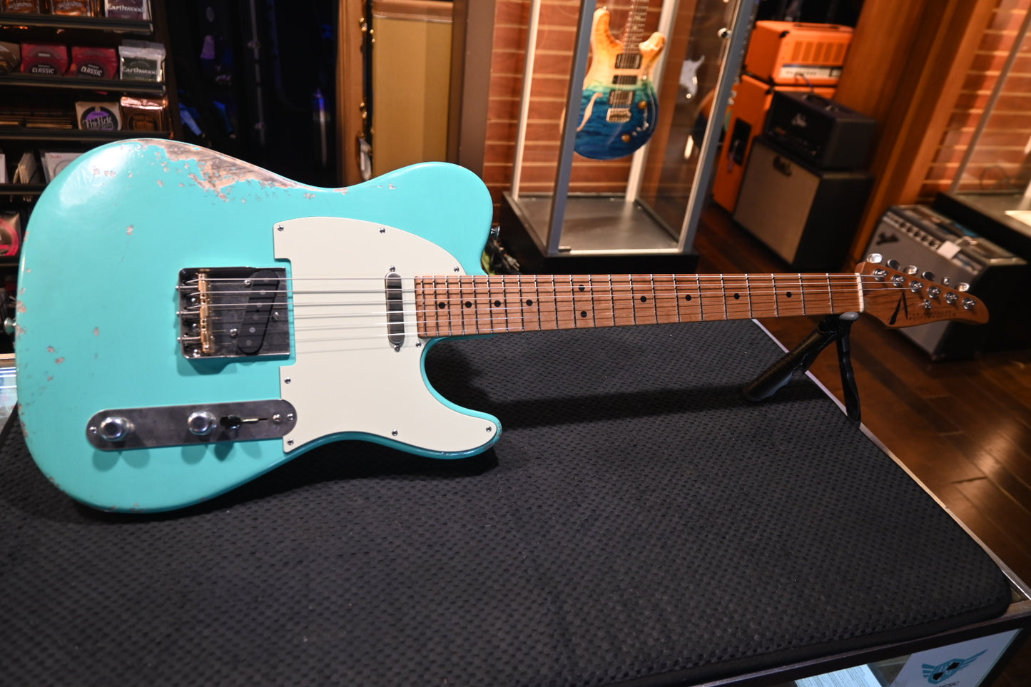 Tom Anderson T Icon In-Distress Level 3 2023 - Seafoam Green Guitar #523A - Danville Music