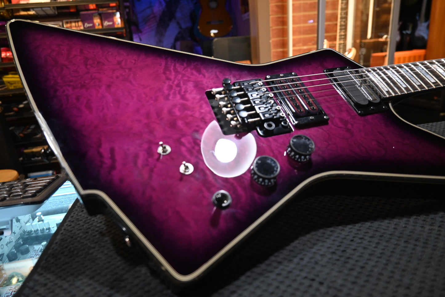 Schecter E-1 FR S - Trans Purple Burst Guitar #3699