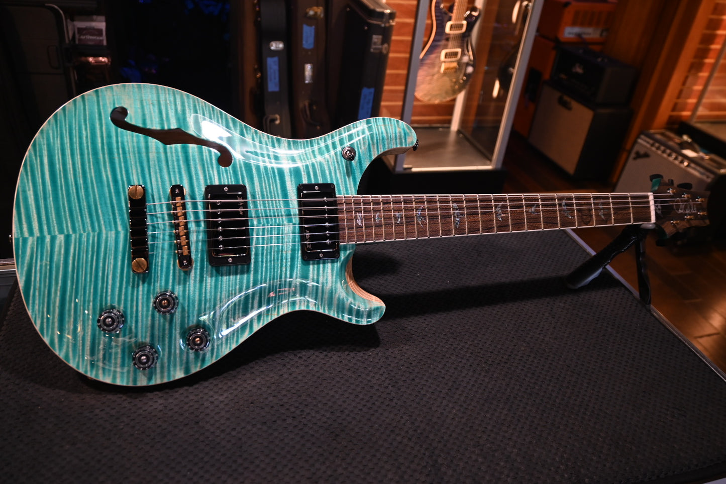 PRS Wood Library McCarty 594 Semi-Hollow Danville Music 35th Anniversary Artist Top - Bahamian Blue Guitar #8204