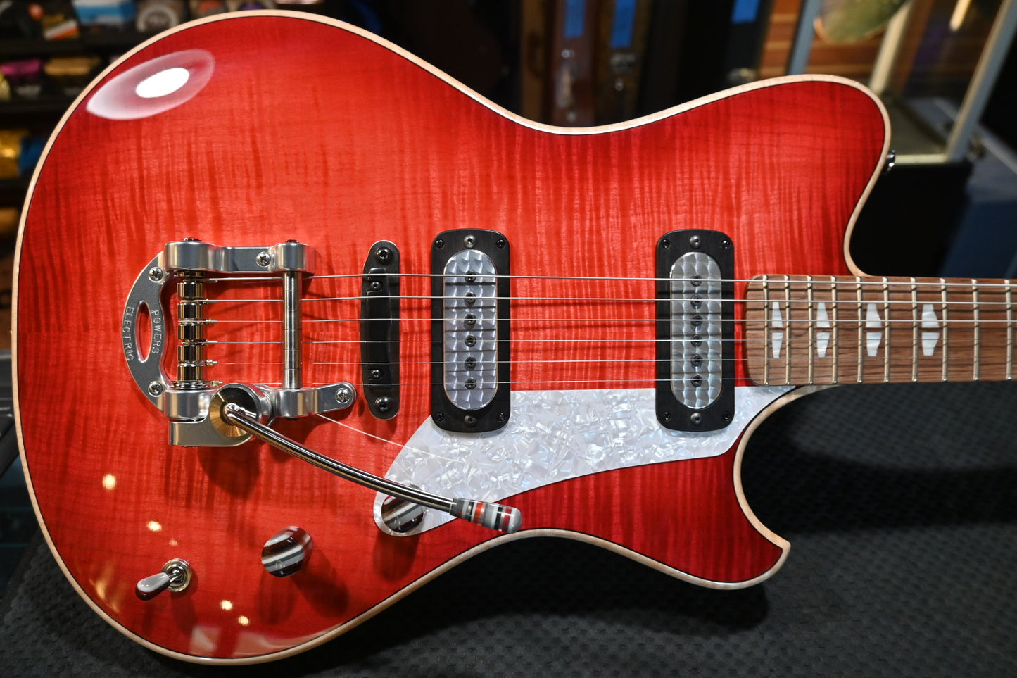 Powers Electric A-Type Select Maple FF42 CamTail - Cosmo Red Guitar #A969 - Danville Music