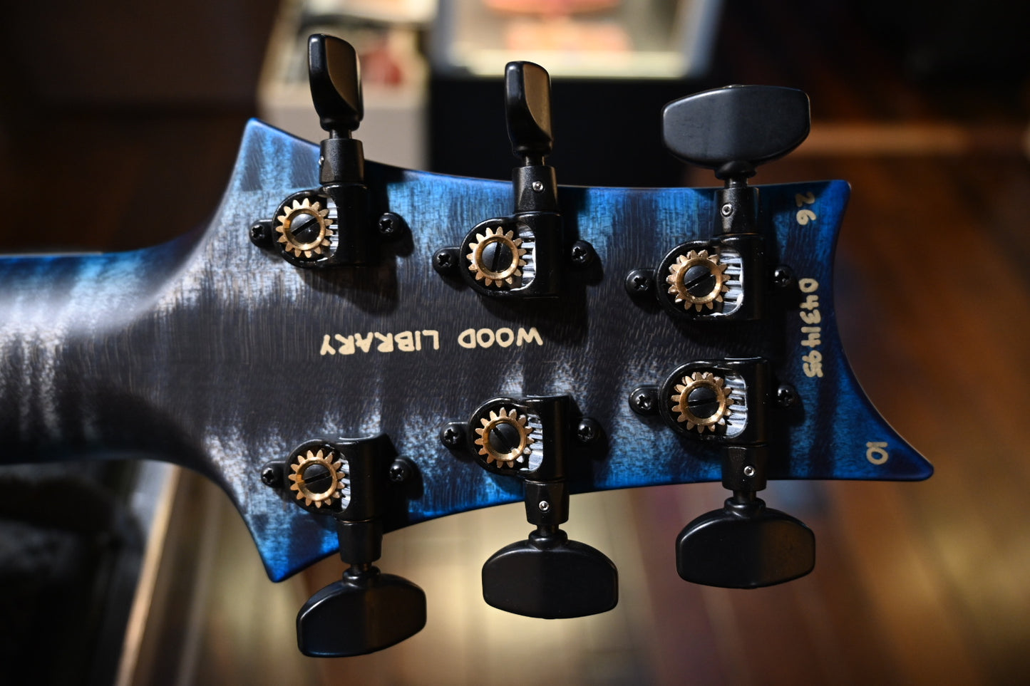PRS Wood Library Holcomb 10-Top Quilt - Charcoal Blue Burst Satin Guitar #1495