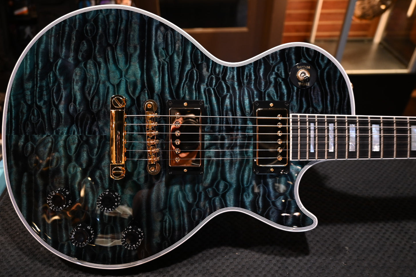 Gibson Custom Shop Les Paul Axcess Custom 5A Quilt PSL - Nordic Blue Guitar #1165