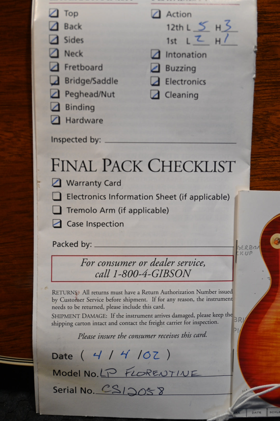 Gibson Les Paul Custom Historic Florentine 2002 - Emberglow Guitar #2058