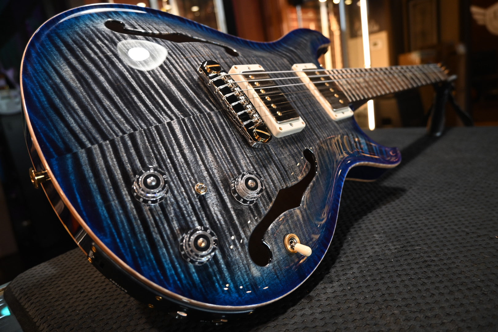 PRS Wood Library Hollowbody II Piezo 10-Top Rosewood Neck - Charcoal Blue  Burst Guitar #0930