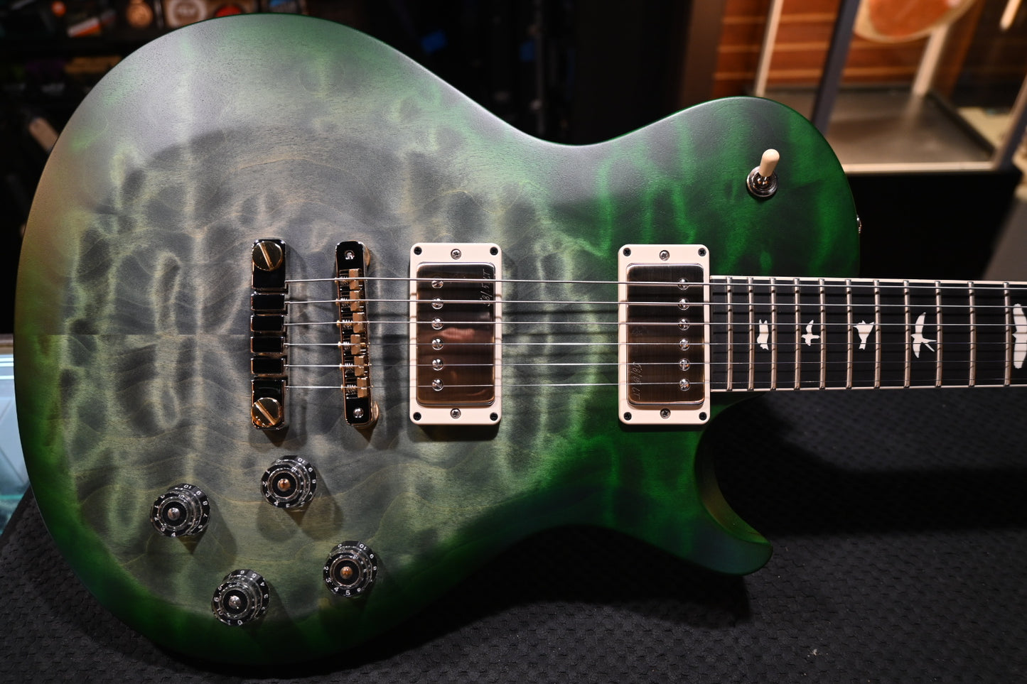 PRS Wood Library S2 McCarty SC 594 Single-Cut Quilt - Faded Gray Black Green Burst Satin Guitar #9908