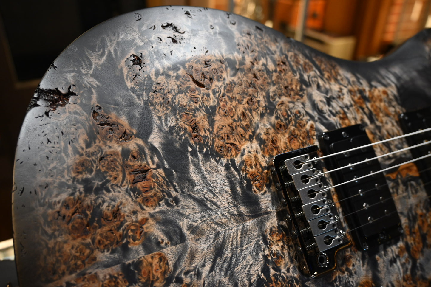 PRS Wood Library S2 Custom 24 Poplar Burl Limited Edition - Charcoal Burst Satin Guitar #8988