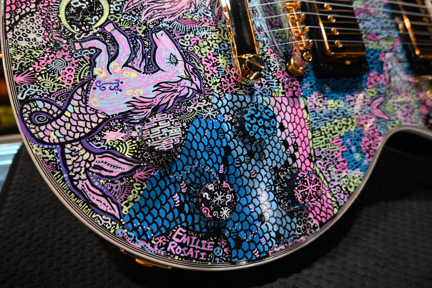 Epiphone Les Paul Custom Danville Music X Rosati “Unicorn Sparkle” Edition - Ebony Guitar #3353