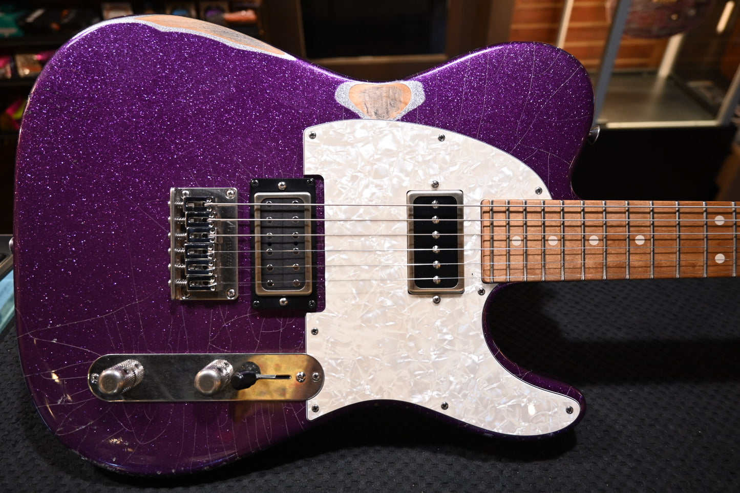 Tom Anderson T Classic In-Distress 2025 - Big Sparkle Purple Guitar #125A