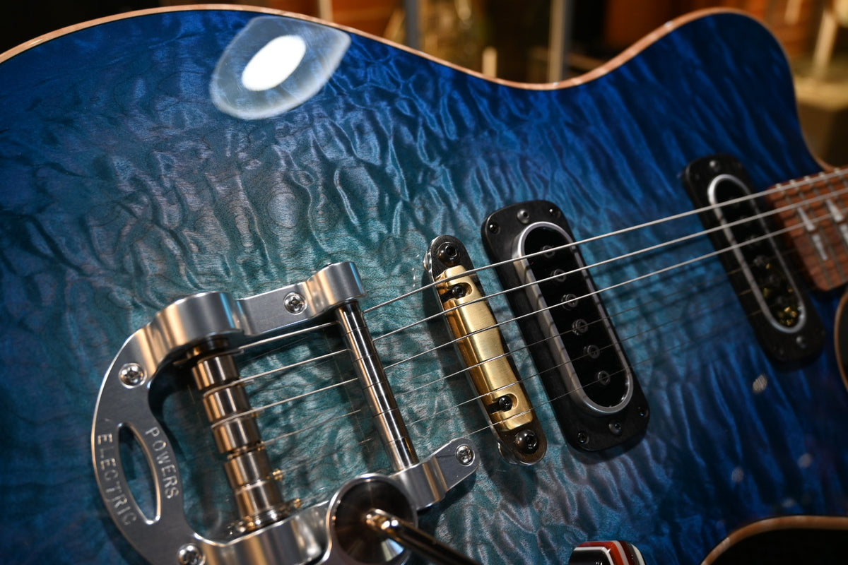 Powers Electric A-Type Select Quilt Maple PF42 CamTail - Aegean Burst Guitar #B556