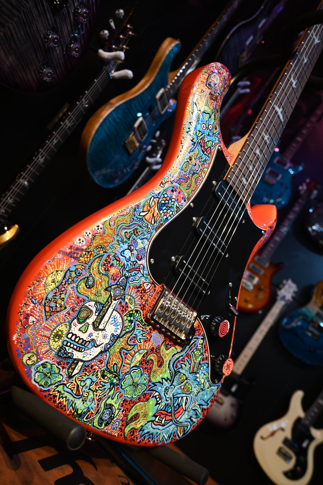 PRS SE NF3 Danville Music X Rosati “Dragon Haze” Edition - Metallic Orange Guitar #8294 - Danville Music