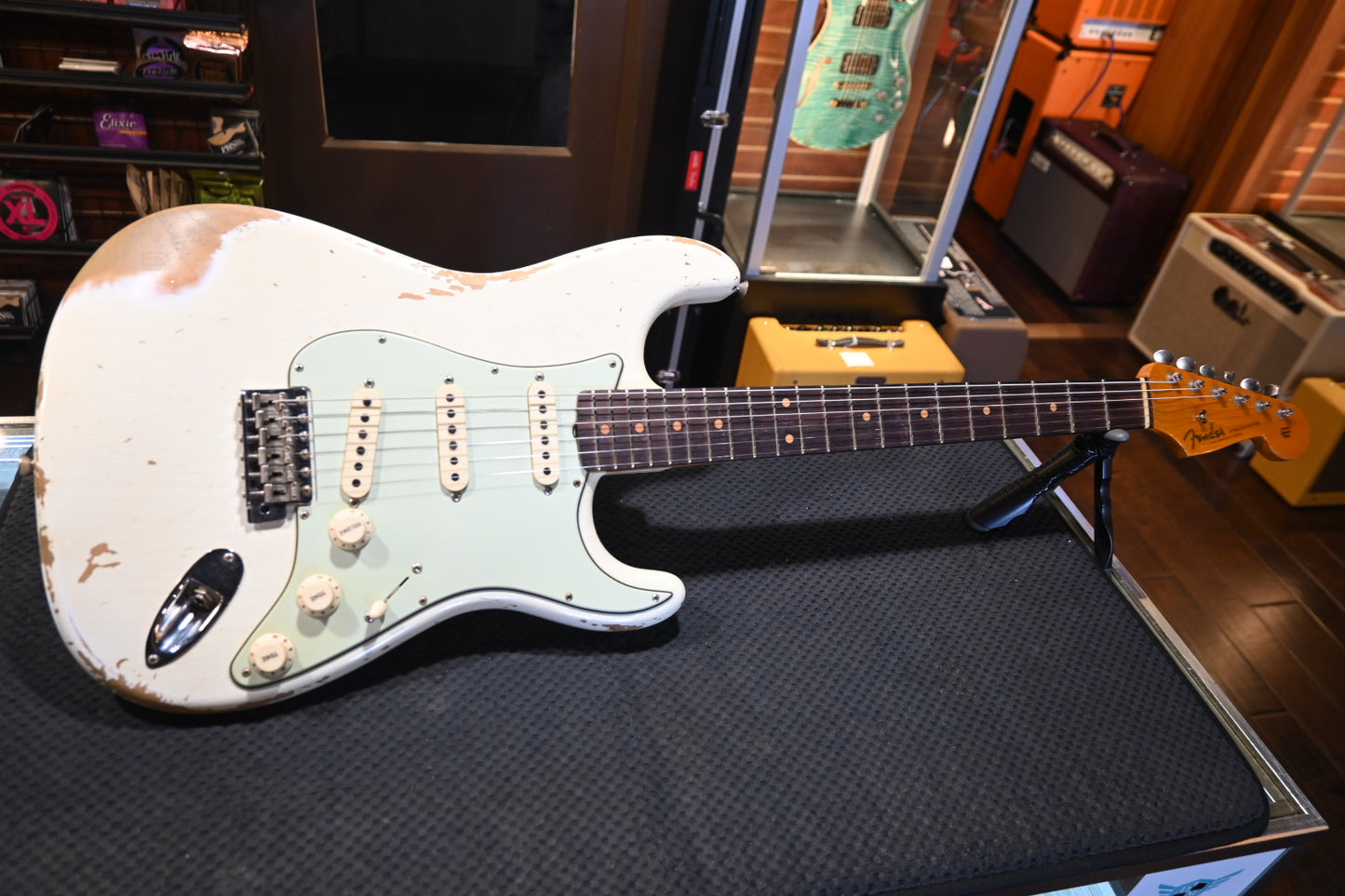 Fender Custom Shop 1959 Stratocaster Heavy Relic 2019 - Aged Olympic White Guitar #3200 - Danville Music