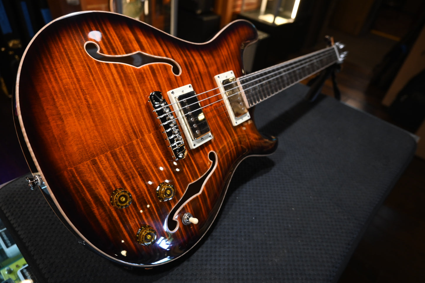 PRS SE Hollowbody II Piezo - Orange Tiger Smokeburst Guitar #5744 - Danville Music