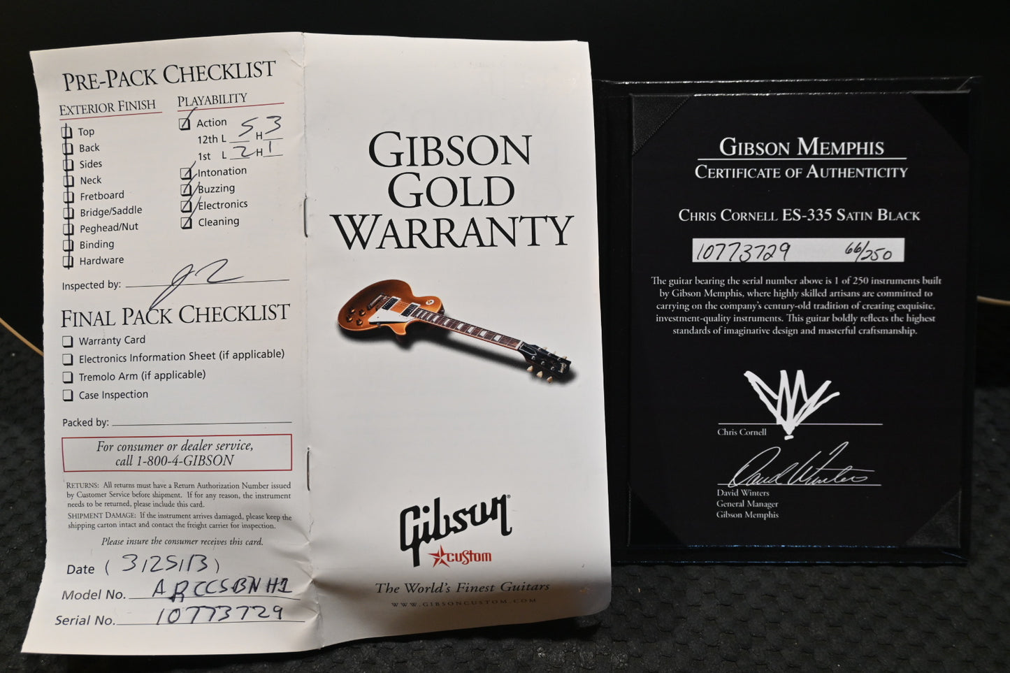 Gibson Chris Cornell ES-335 2013 - Satin Black Guitar #3729