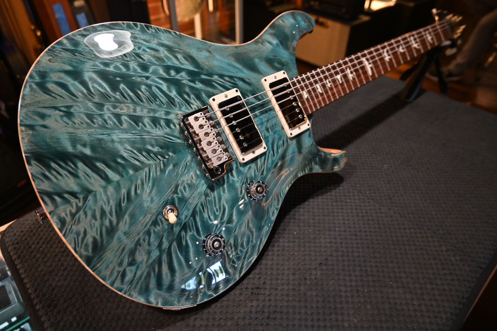 PRS Wood Library CE 24 Angel Step Quilt - Blue Crab Blue Guitar #0429 - Danville Music