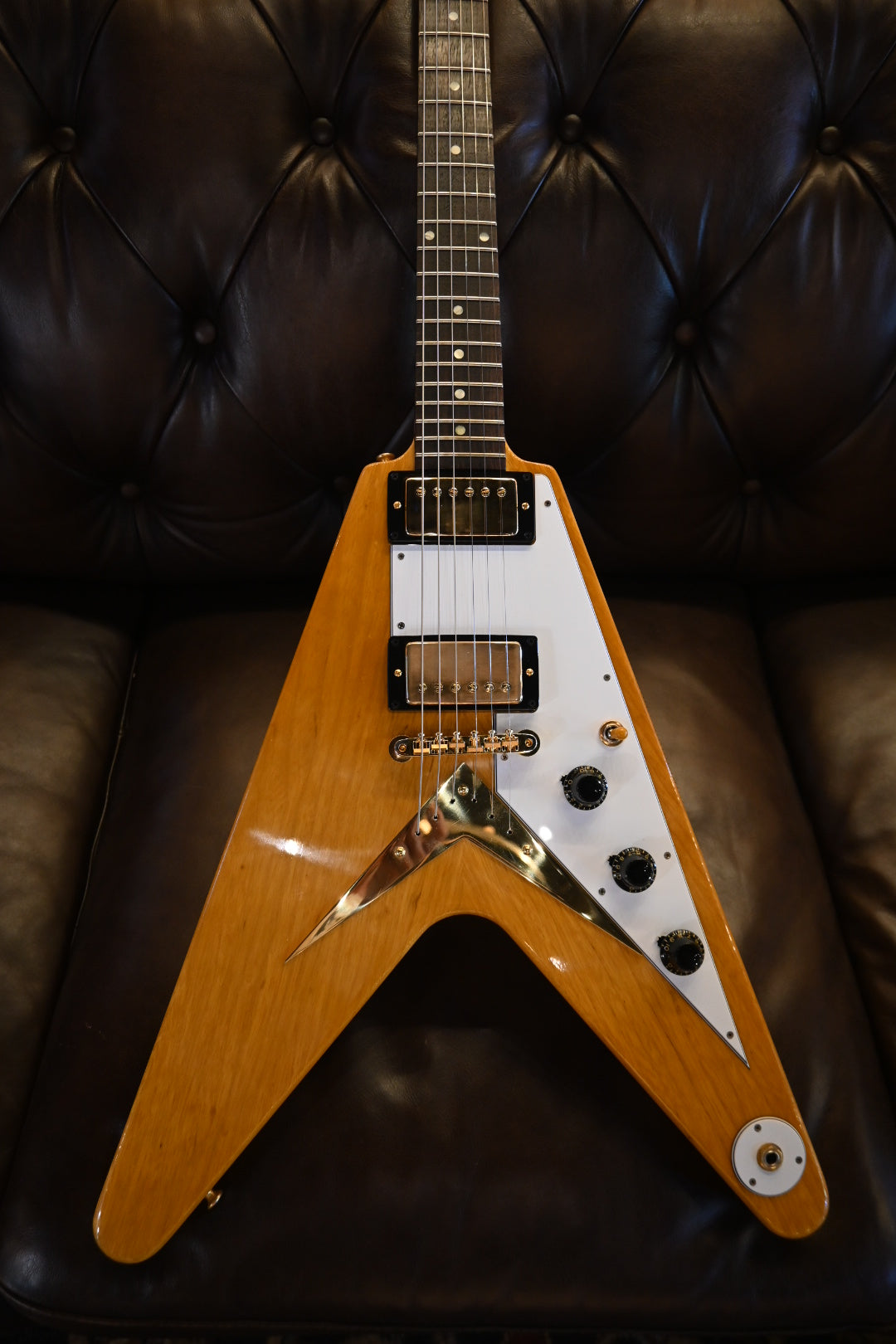 Gibson Custom Shop 1958 Korina Flying V White Pickguard - Natural Guitar #1500