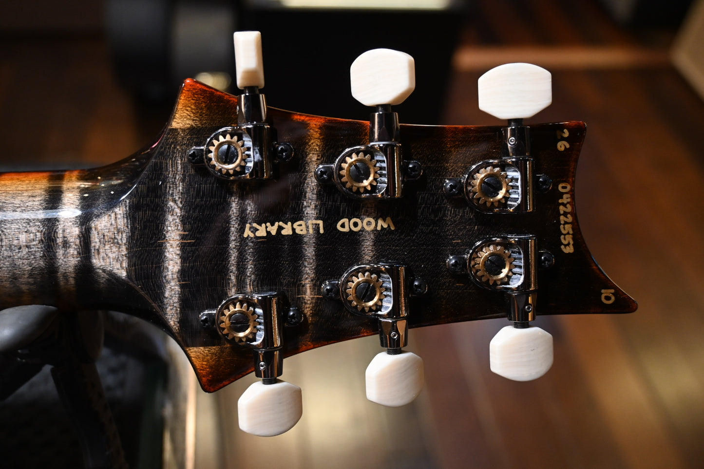 PRS Wood Library DGT 10-Top Ebony - Burnt Maple Leaf Guitar #2553