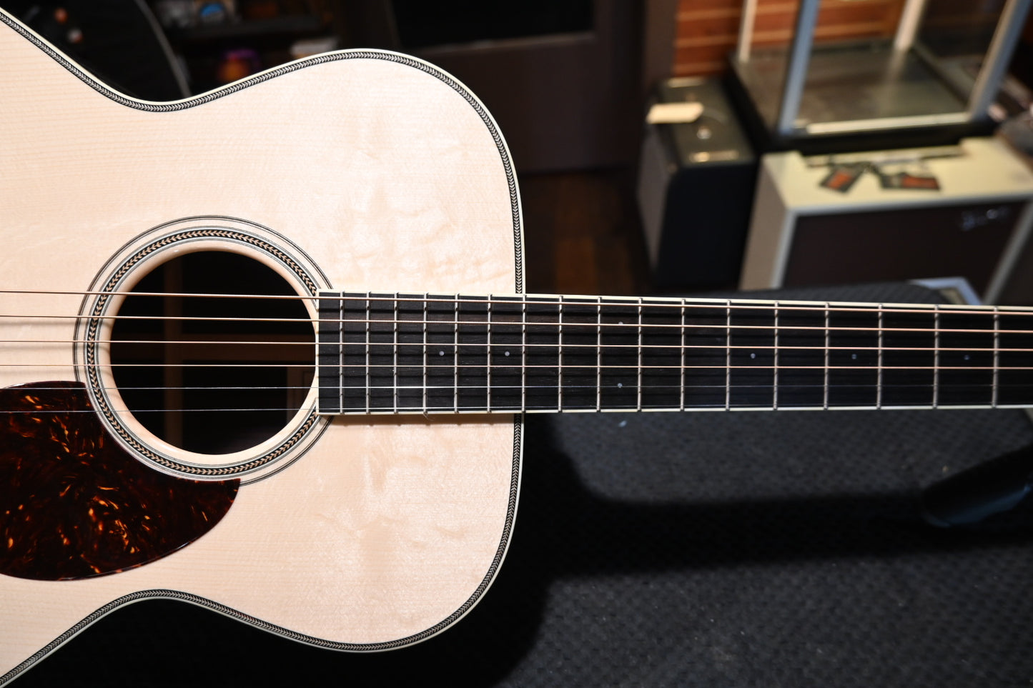 Santa Cruz OM Bearclaw Moon Spruce/Rosewood Guitar #6368 - Danville Music