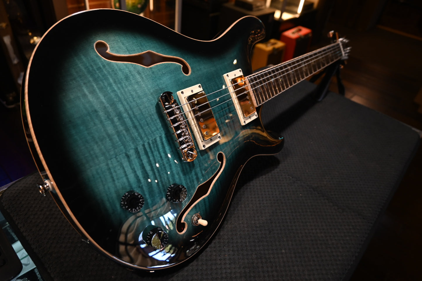 PRS SE Hollowbody II Piezo - Peacock Blue Guitar #2459