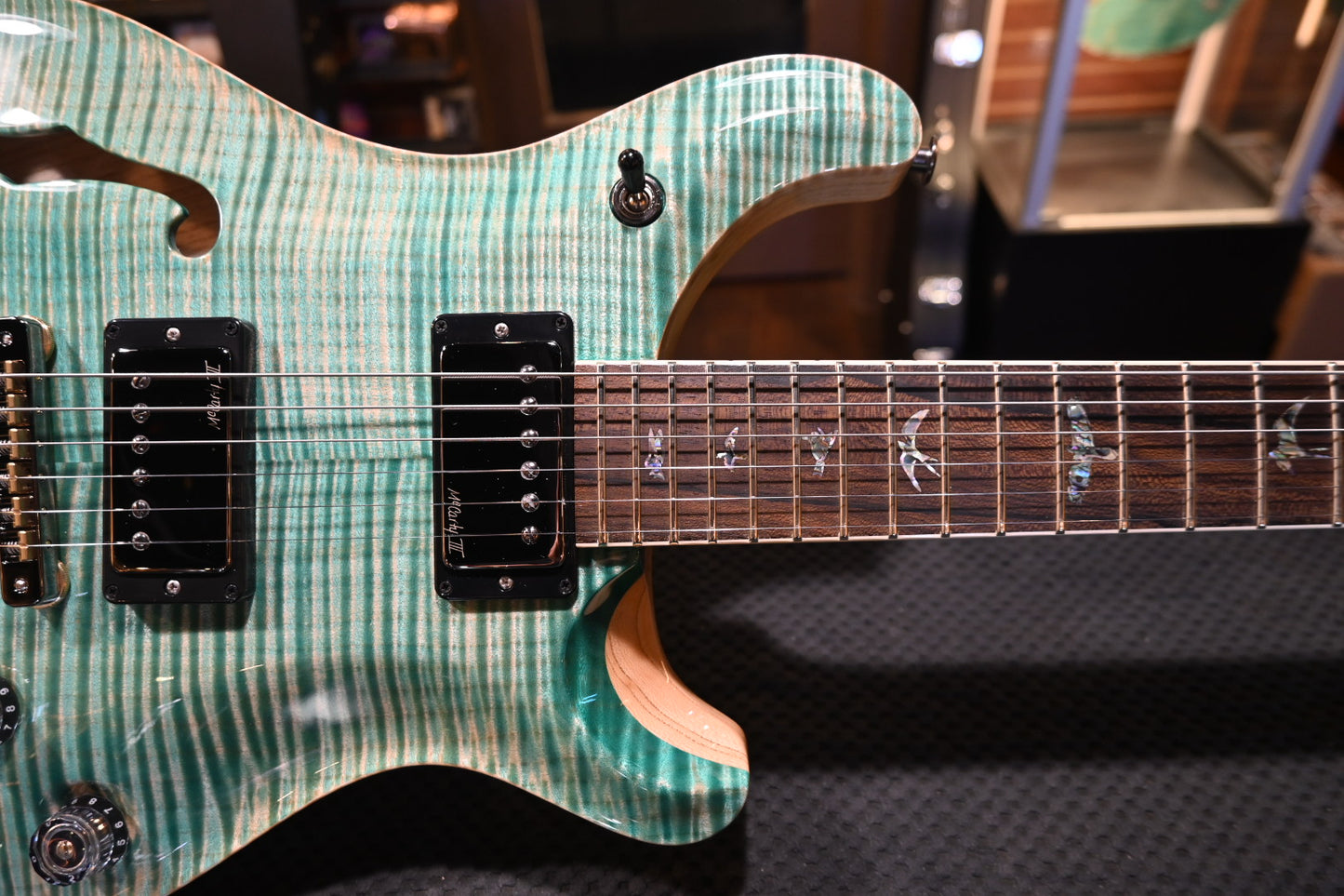 PRS Wood Library McCarty 594 Semi-Hollow Danville Music 35th Anniversary Artist Top - Bahamian Blue Guitar #8201 - Danville Music