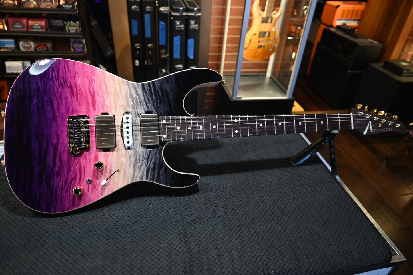 Tom Anderson Angel Quilt - Cosmic Purple Double Wipeout Guitar #924P