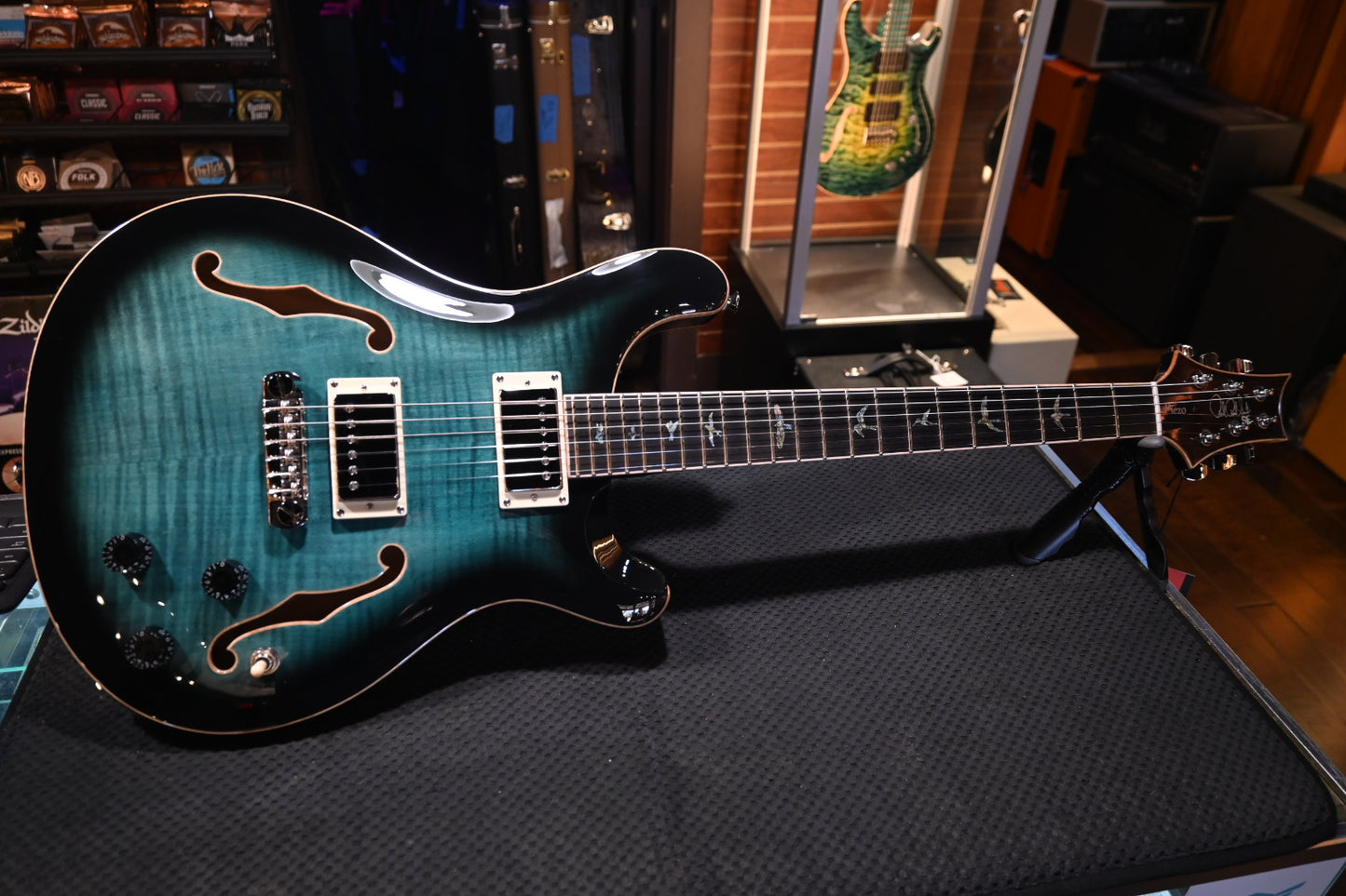 PRS SE Hollowbody II Piezo - Peacock Blue Guitar #2459