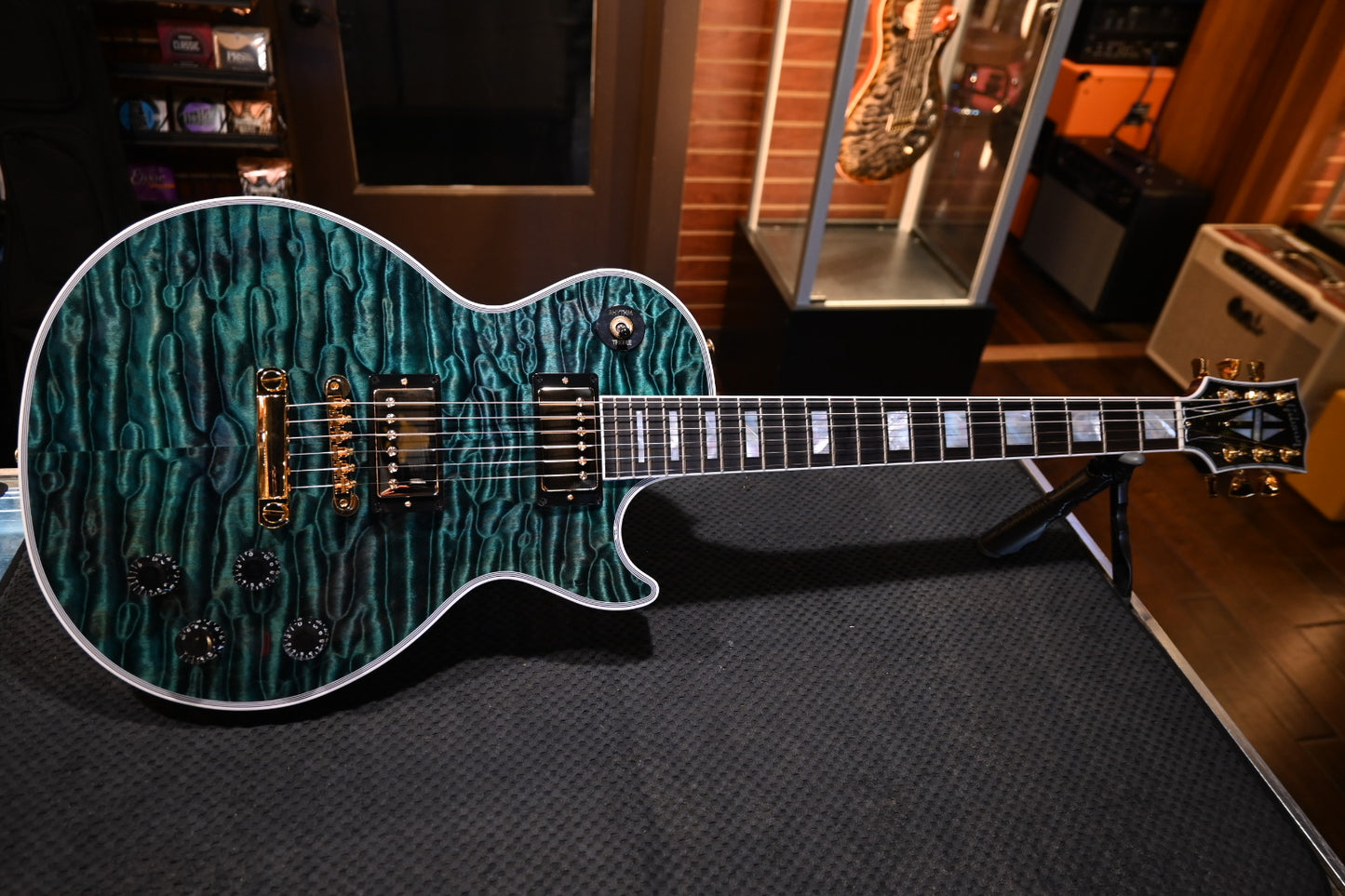 Gibson Custom Shop Les Paul Axcess Custom 5A Quilt PSL - Nordic Blue Guitar #0979
