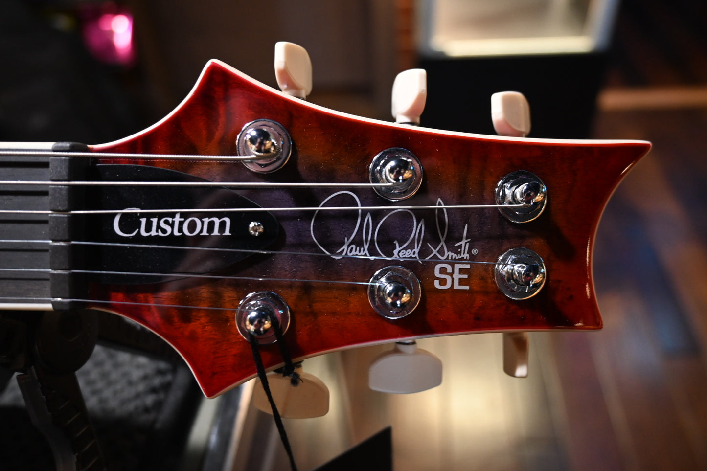 PRS SE Custom 24-08 Quilt 1-Piece Veneer - Charcoal Cherry Guitar #5375