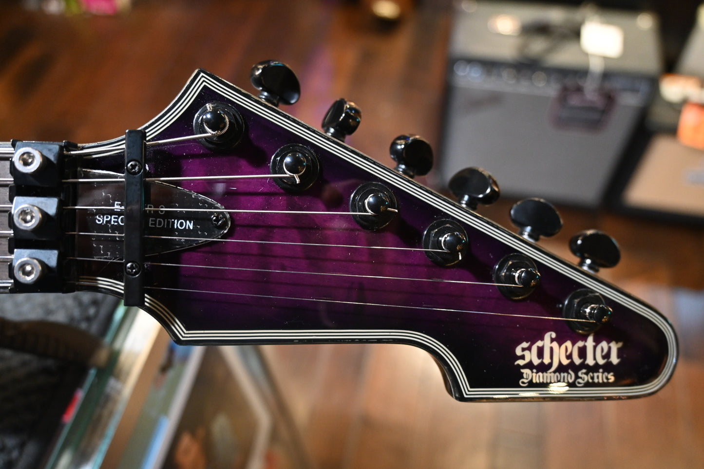 Schecter E-1 FR S - Trans Purple Burst Guitar #3699