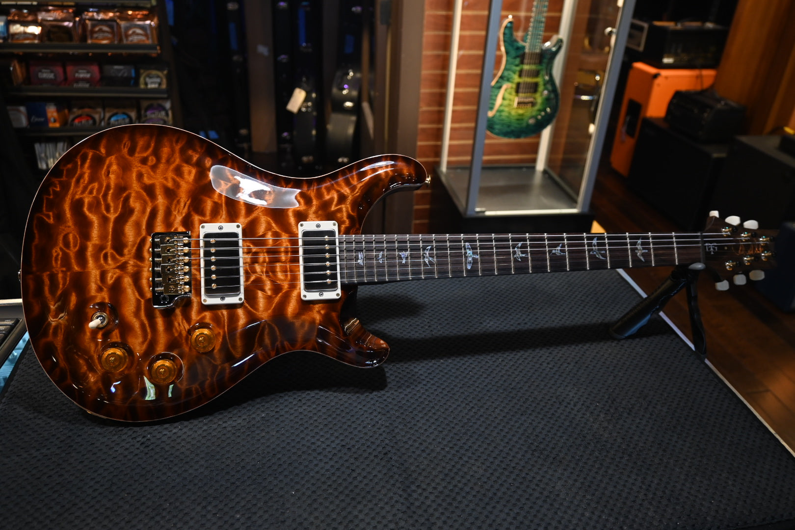 PRS Wood Library DGT 10-Top Quilt Brazilian Rosewood - Copperhead Burst Guitar #5539 - Danville Music