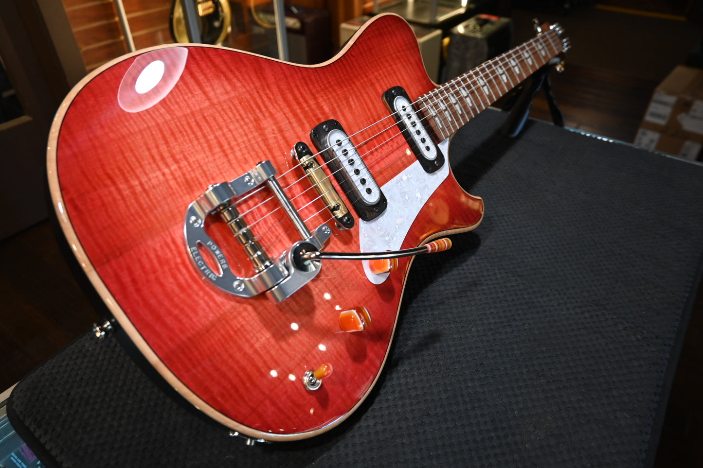 Powers Electric A-Type Select Maple PF42 CamTail - Cosmo Red Guitar #B426 - Danville Music