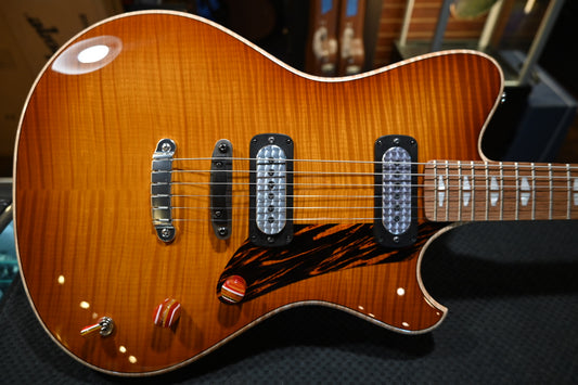 Powers Electric A-Type Select Maple FF42 Hard Tail - Sweet Tea Orange Guitar #A985