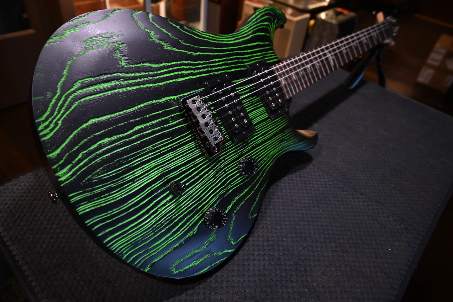 PRS SE Sandblasted CE 24 LTD - Sandblasted Green Guitar #9605  USED - Danville Music