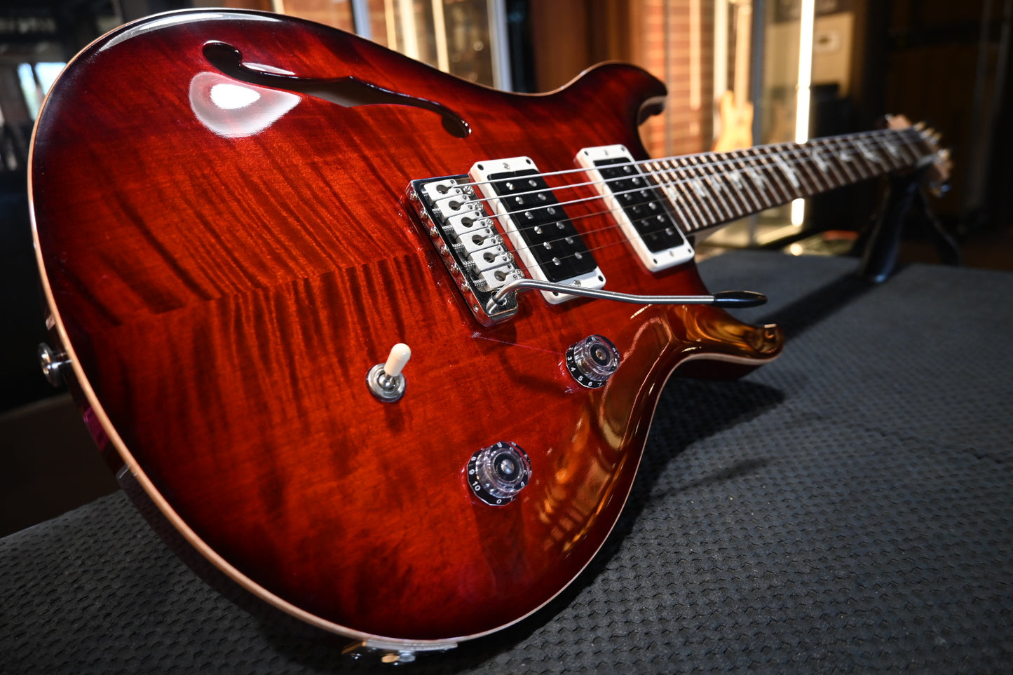 PRS CE 24 Semi-Hollow 2021 - Fire Red Guitar #4767 - Danville Music