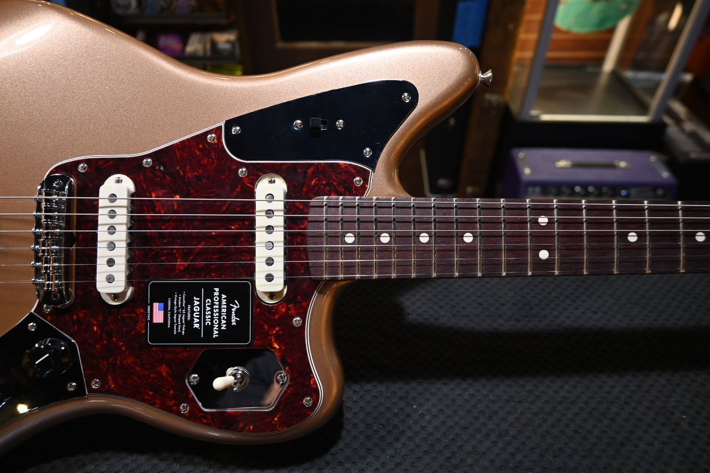 Fender American Professional Classic Jaguar - Faded Firemist Gold Guitar #8124