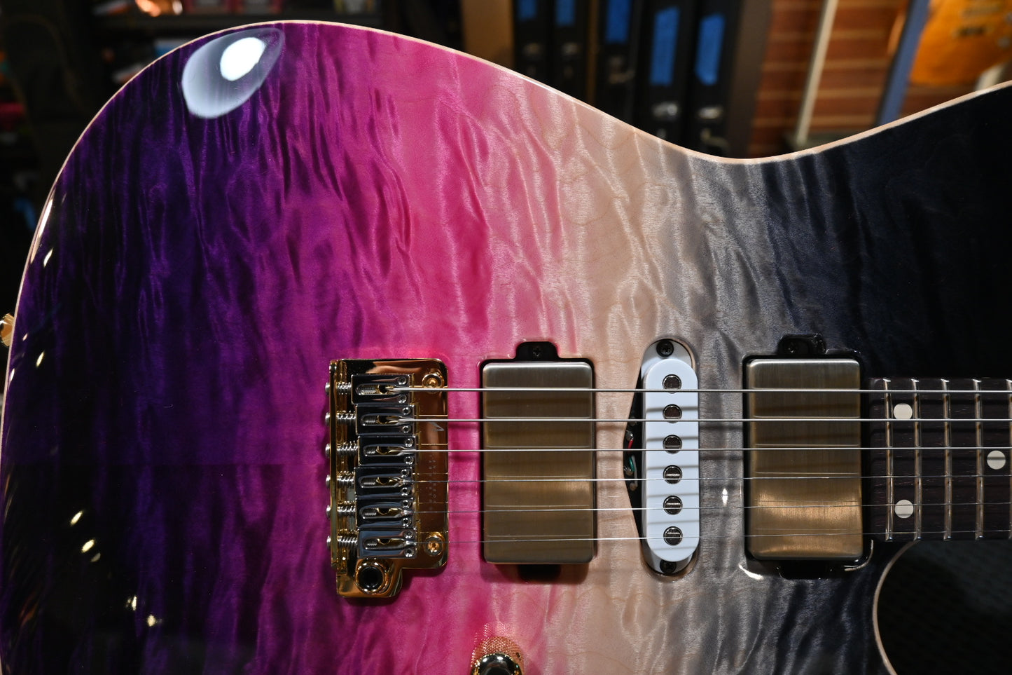 Tom Anderson Angel Quilt - Cosmic Purple Double Wipeout Guitar #924P