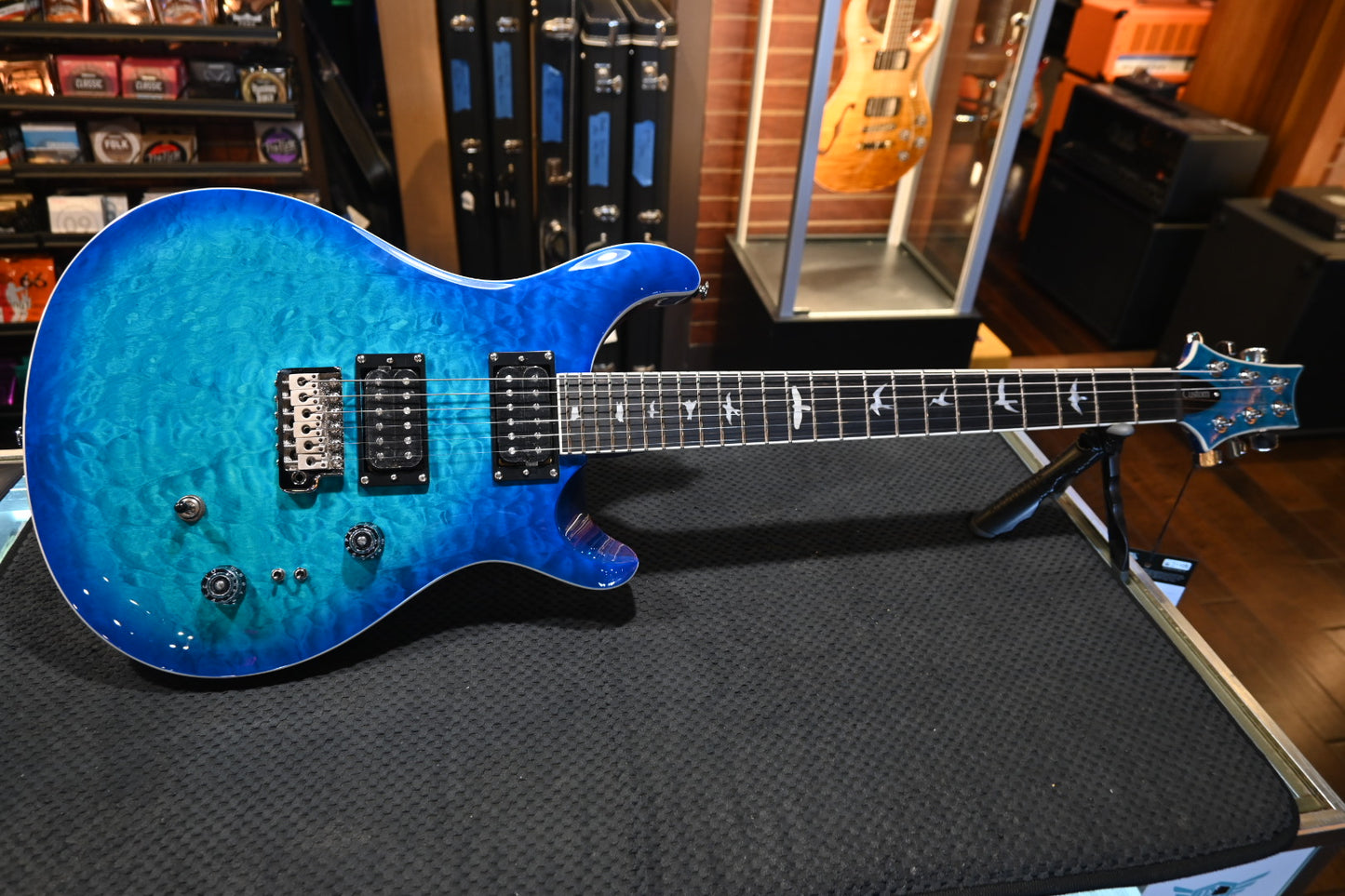 PRS SE Custom 24-08 Quilt - Lake Blue Guitar #1184