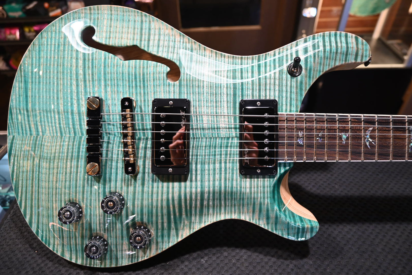 PRS Wood Library McCarty 594 Semi-Hollow Danville Music 35th Anniversary Artist Top - Bahamian Blue Guitar #8201 - Danville Music
