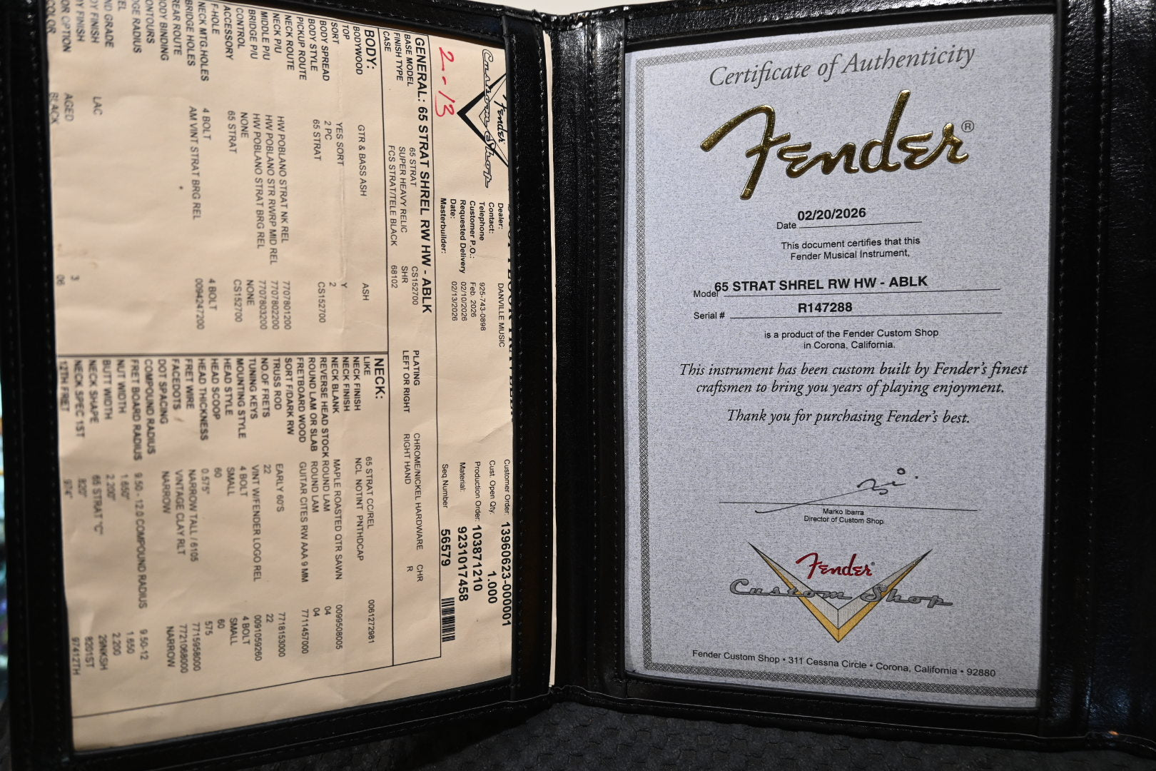 Fender Custom Shop 1965 Stratocaster Super Heavy Relic - Aged Black Guitar #7288 - Danville Music