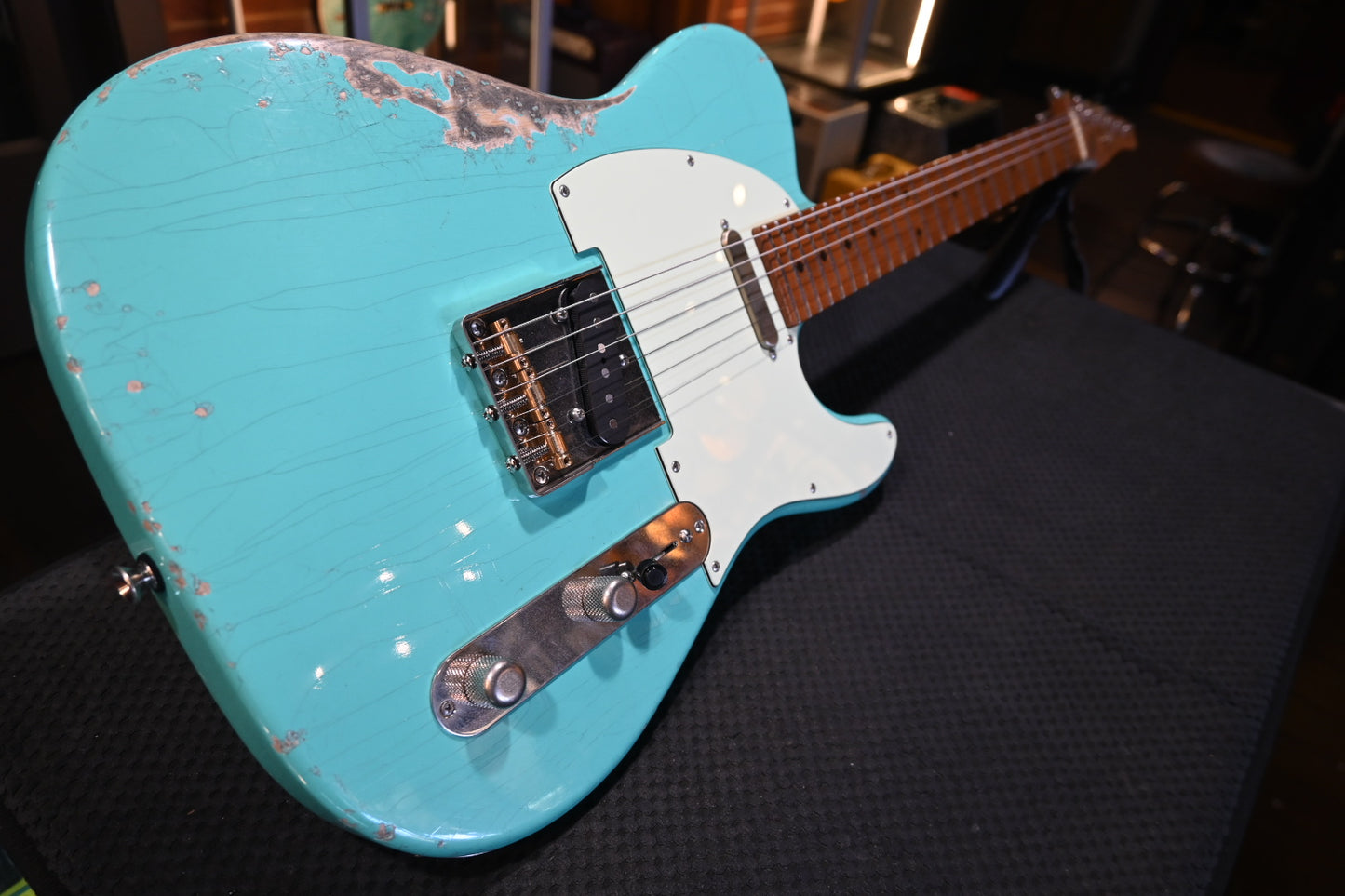 Tom Anderson T Icon In-Distress - Seafoam Green Guitar #725N - Danville Music