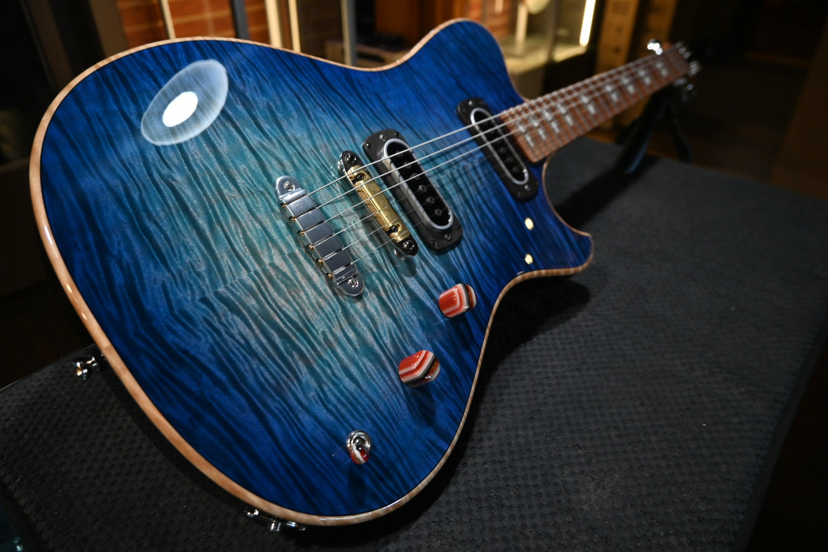 Powers Electric A-Type Select Quilt Maple PF42 Hard Tail - Aegean Burst Guitar #B555
