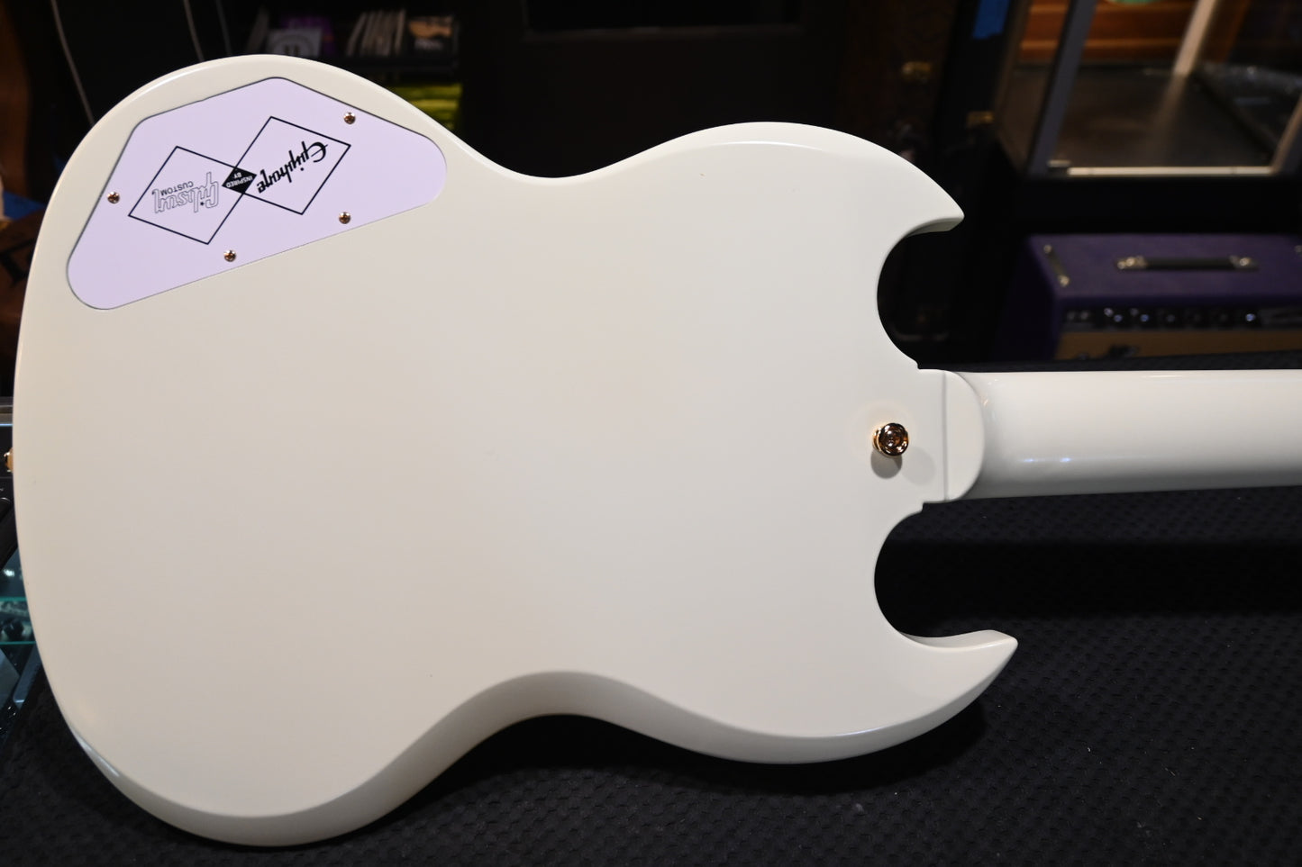 Epiphone 1963 Les Paul SG Custom with Maestro Vibrola - Classic White Guitar #5154 - Danville Music