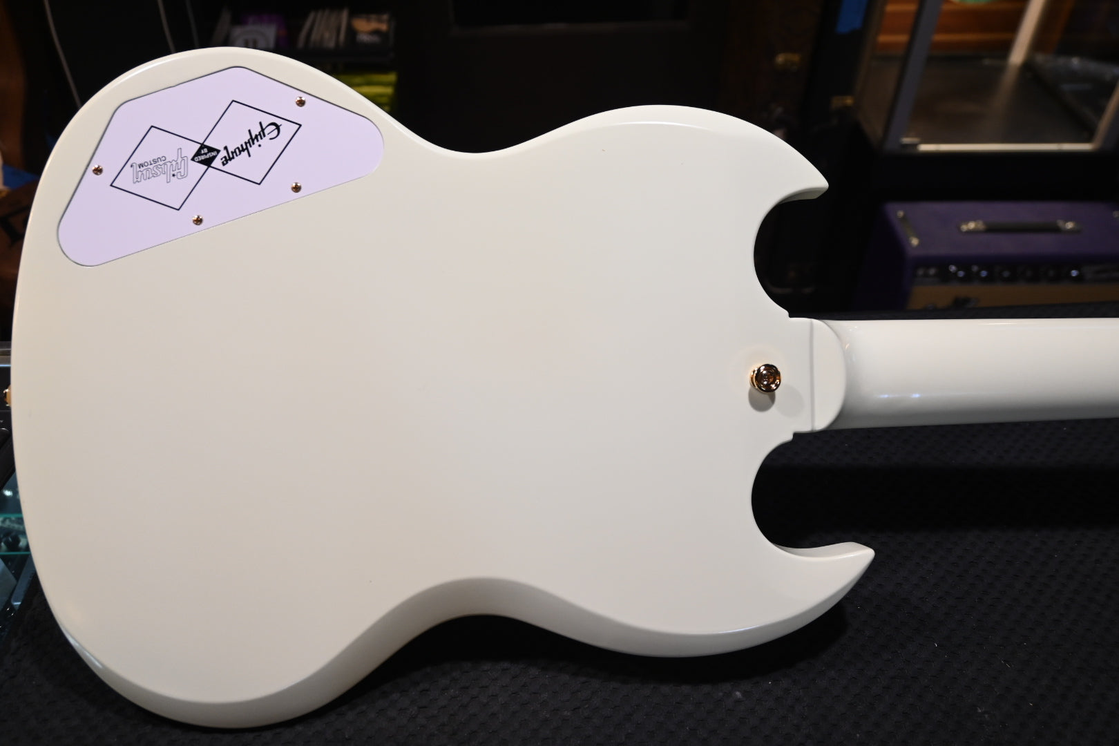 Epiphone 1963 Les Paul SG Custom with Maestro Vibrola - Classic White Guitar #5154 - Danville Music