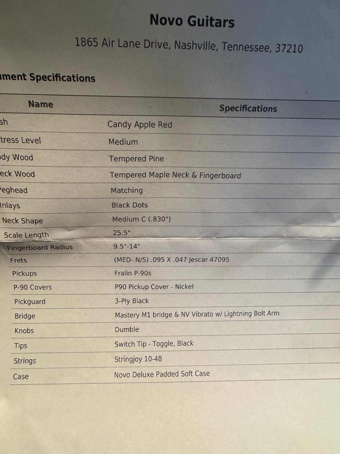Novo Custom Serus J - Candy Apple Red Guitar #1033