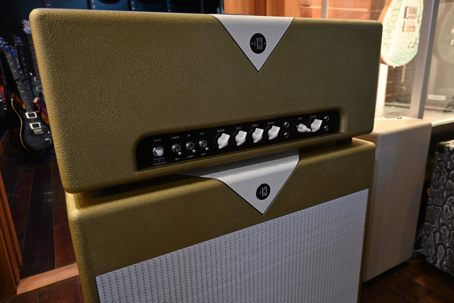 Divided by 13 FTR 37 w/ Matching 2x12 Cabinet - Gold and Ivory Amp