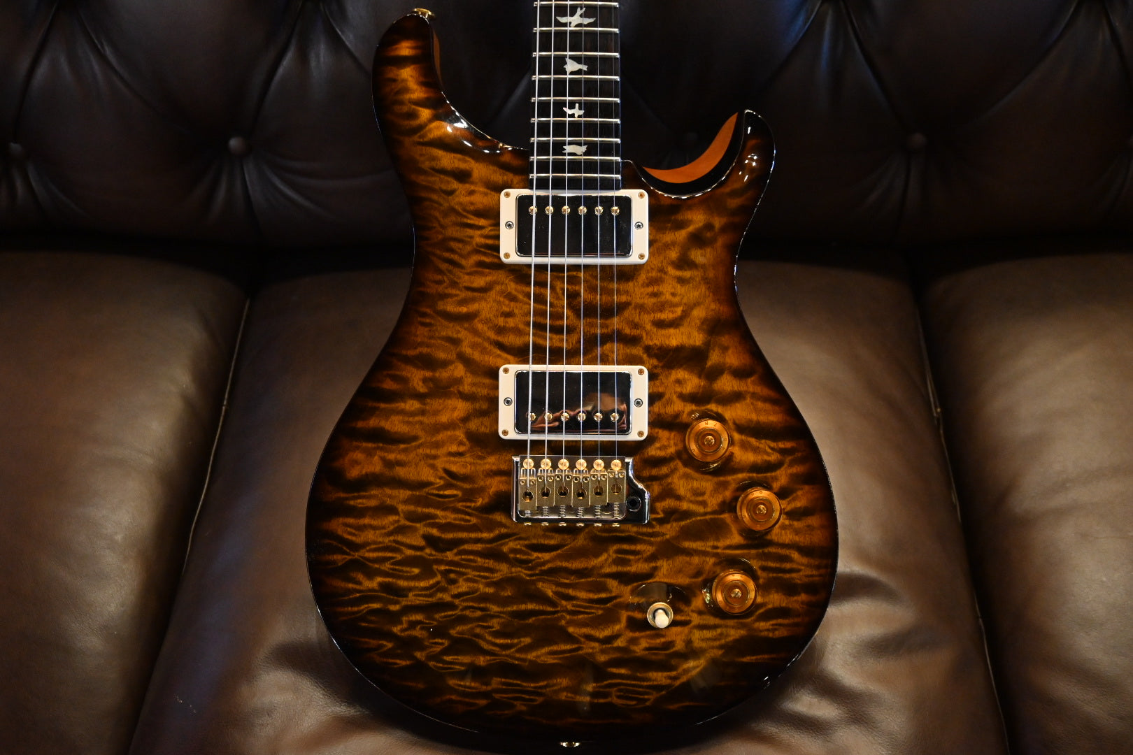 PRS Wood Library DGT 2021 Quilt Brazilian Board - Copperhead Burst Guitar #2279 - Danville Music