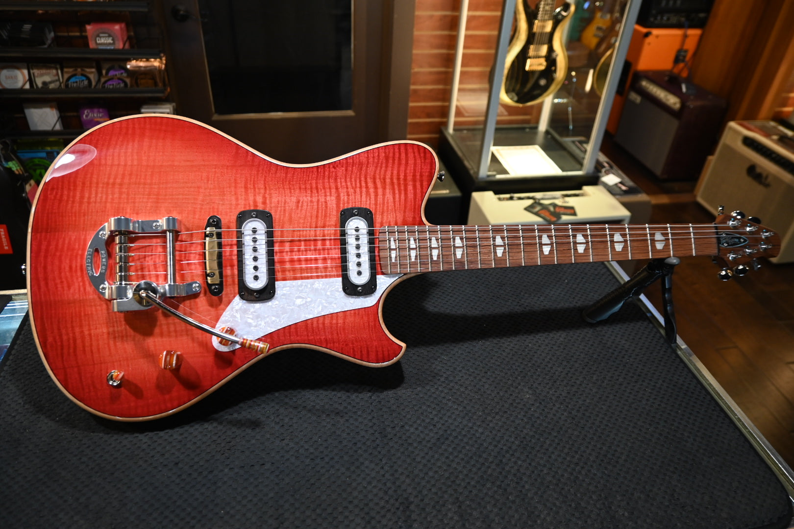 Powers Electric A-Type Select Maple PF42 CamTail - Cosmo Red Guitar #B426 - Danville Music