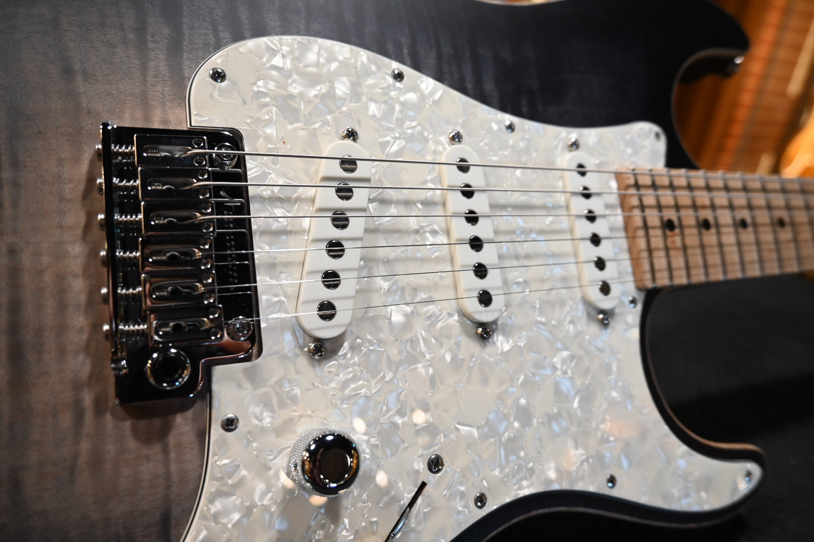Tom Anderson Drop Top Classic - Satin Super Natural Black Guitar #425P - Danville Music