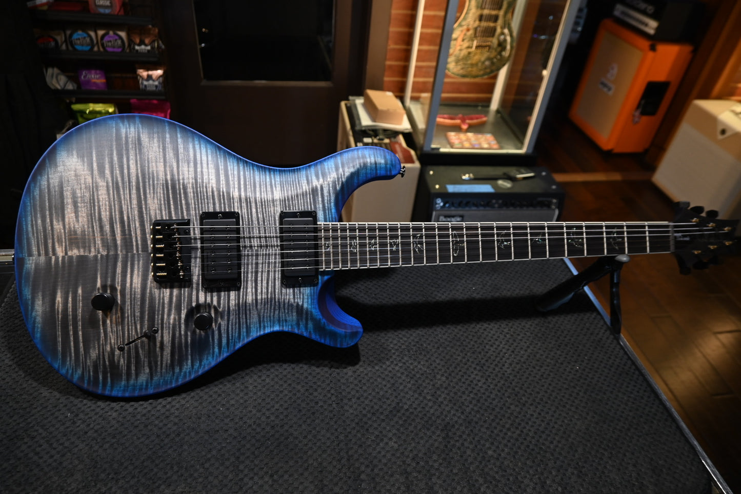 PRS Wood Library Holcomb 10-Top - Charcoal Blue Wrap Burst Satin Guitar #0435
